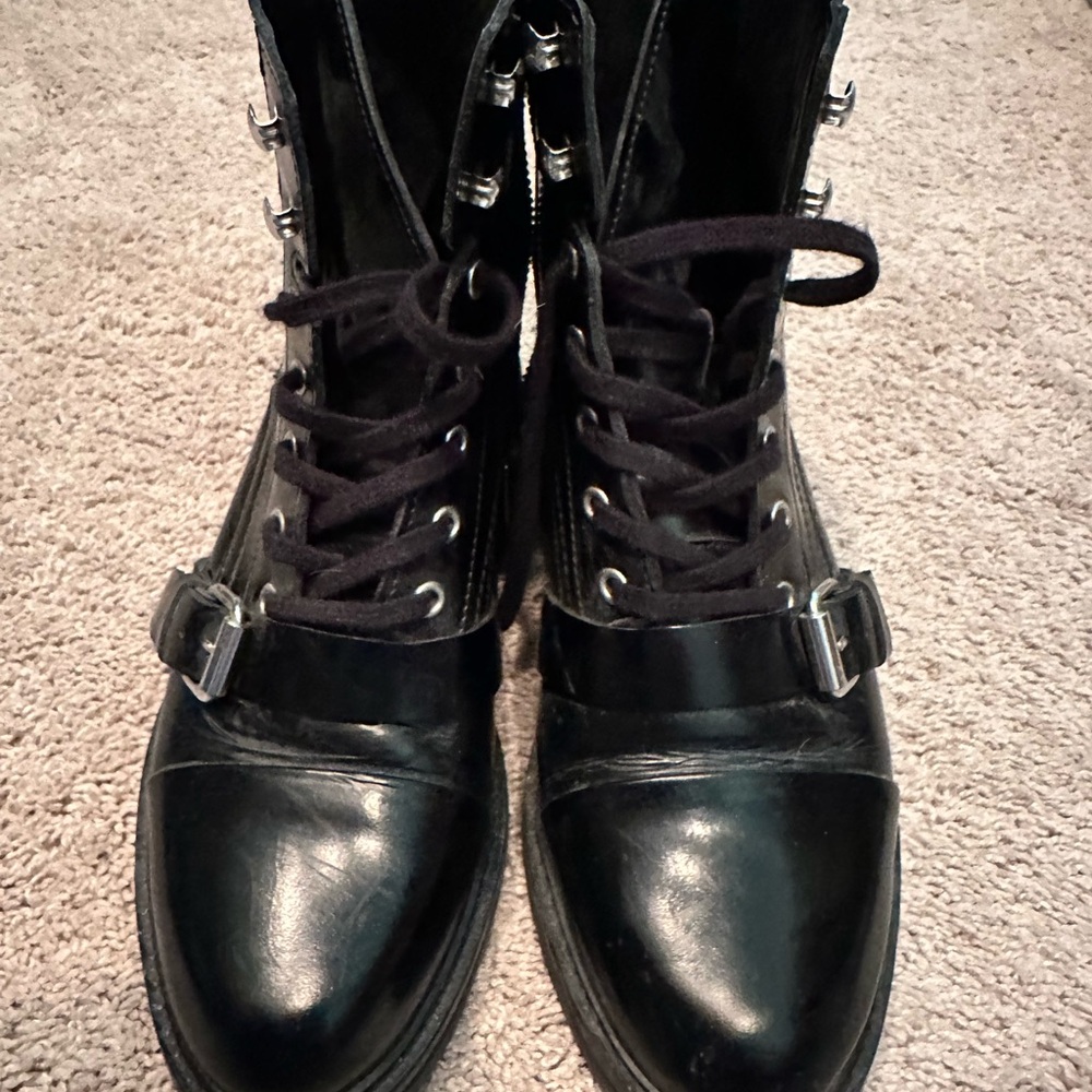 All Saints Black Combat Boots